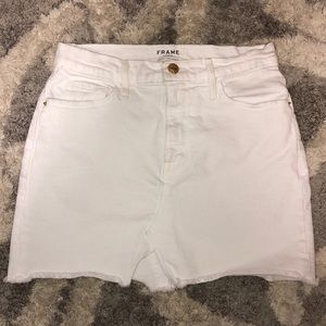 Frame White Denim Jean Skirt
